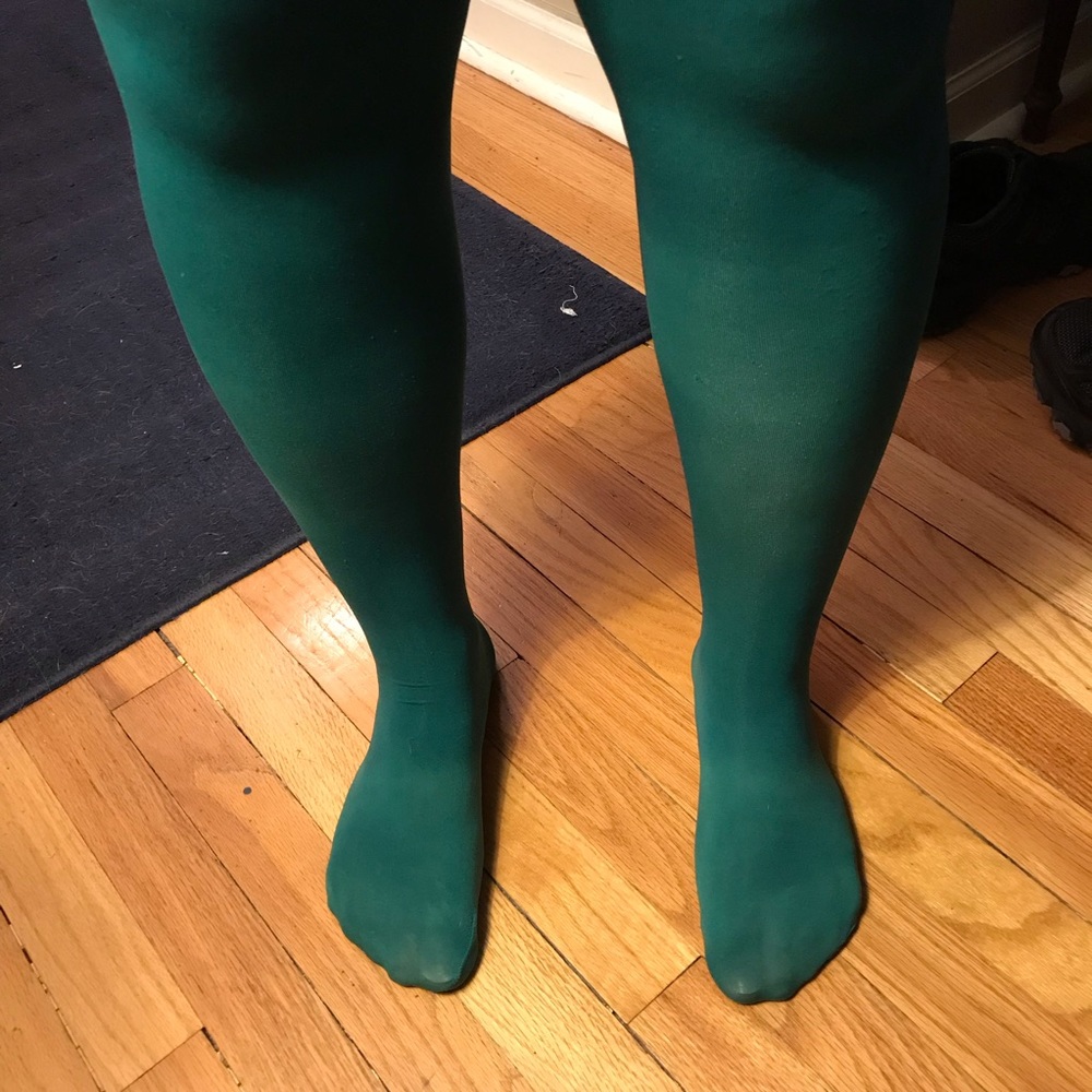 Green closed toe tights - Picture 4 of 4